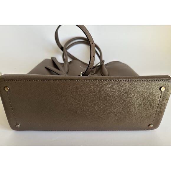 Kate Spade Eva Medium Satchel Tote Shoulder Purse Crossbody Taupe Beige - Picture 3 of 10